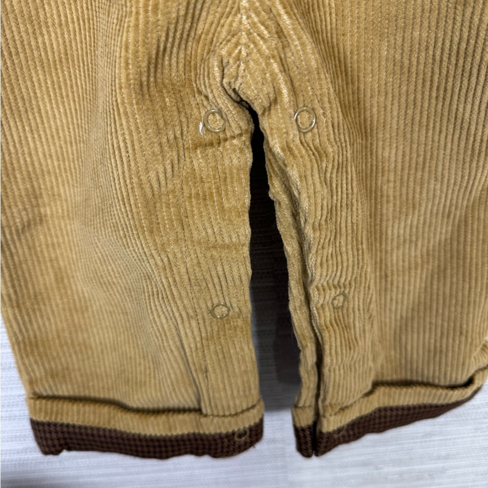Kid’s Mud Pie Tan Corduroy Owl Overalls Size 6-9 Months - Picture 6 of 9
